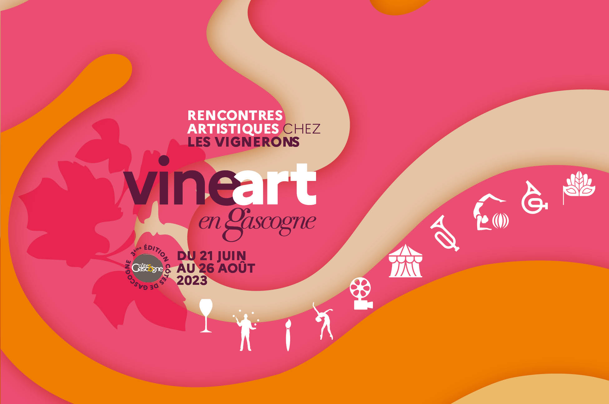 3e édition de VineArt en Gascogne, du 21 juin au 26 août 2023 - découvrez le programme